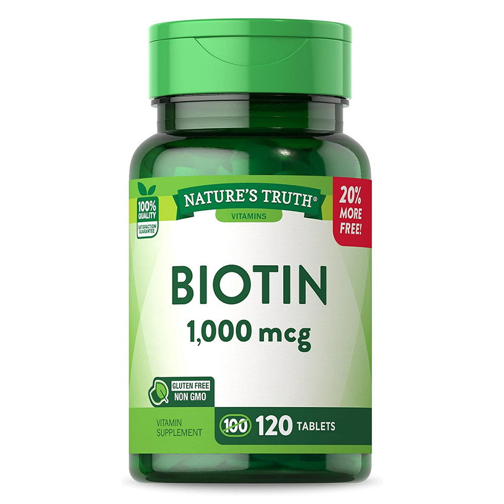 Natures Truth Biotin 1,000mcg Tablets, Natural Berry Flavour, 120 ea